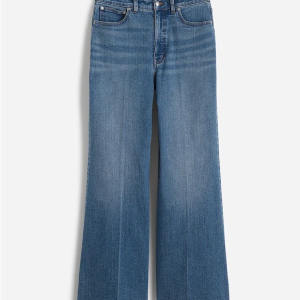 Madewell Curvy Flared Wide Leg Crop Jeans in Oneida Wash 28